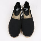 OFF-WHITE Stripes Flat Espadrillas in Black and White Diagonals, Size 37 EU