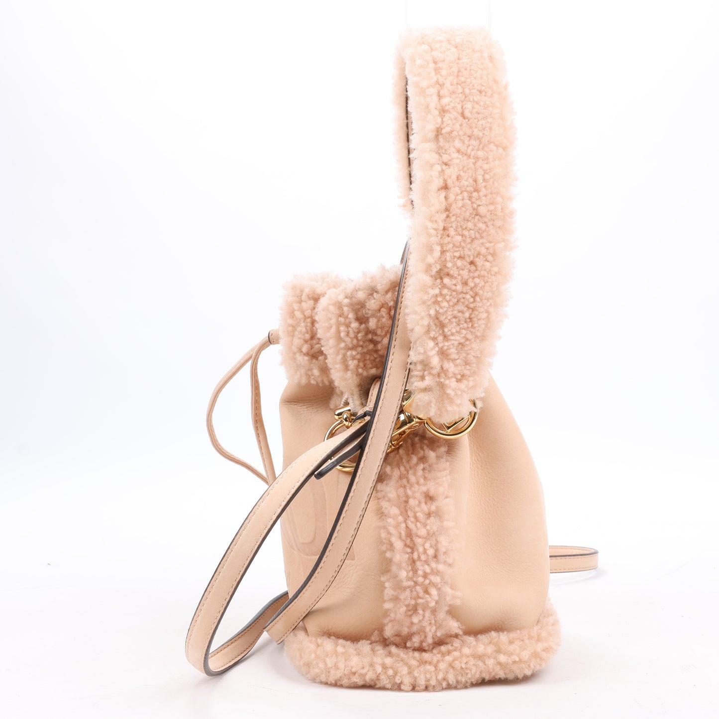 Fendi Mon Tresor Mini Mouton 2Way Sac à bandoulière en beige poudré 8BS010
