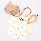 Fendi Mon Tresor Mini Mouton 2Way Shoulder Bag in Powder Beige 8BS010