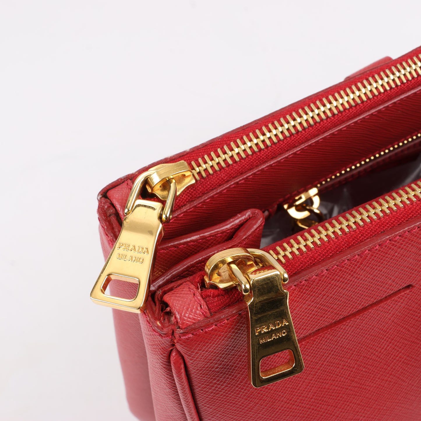 Prada Galleria Saffiano Lux Leather Handbag in Red