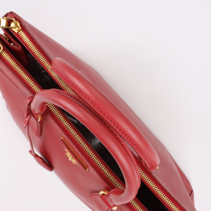 Prada Galleria Saffiano Lux Leather Handbag in Red