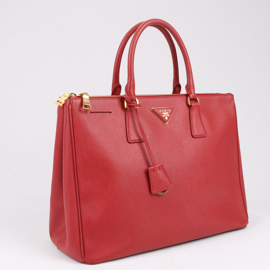 Prada Galleria Saffiano Lux Leather Handbag in Red