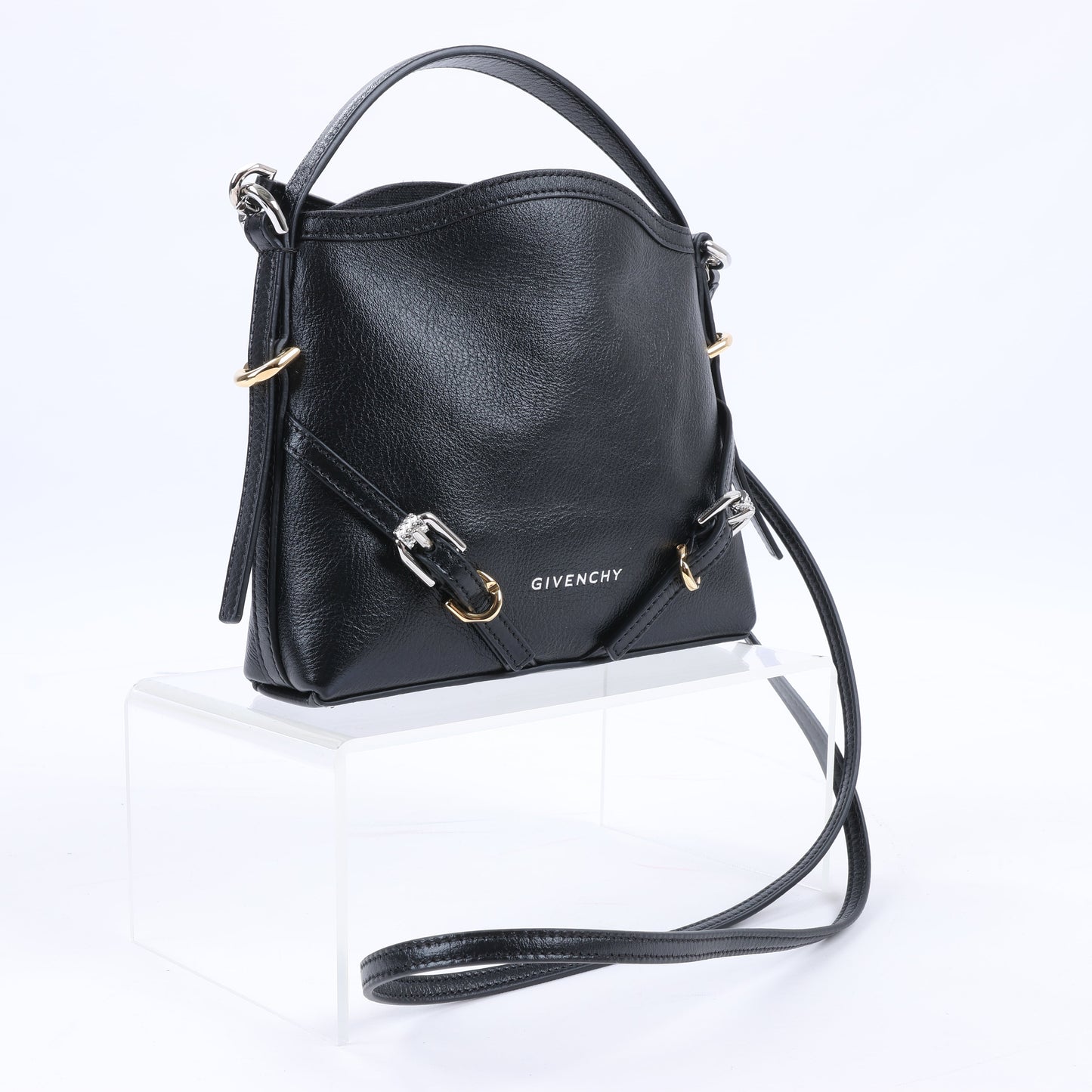 Givenchy Voyeux Leather 2Way Shoulder Bag in Black