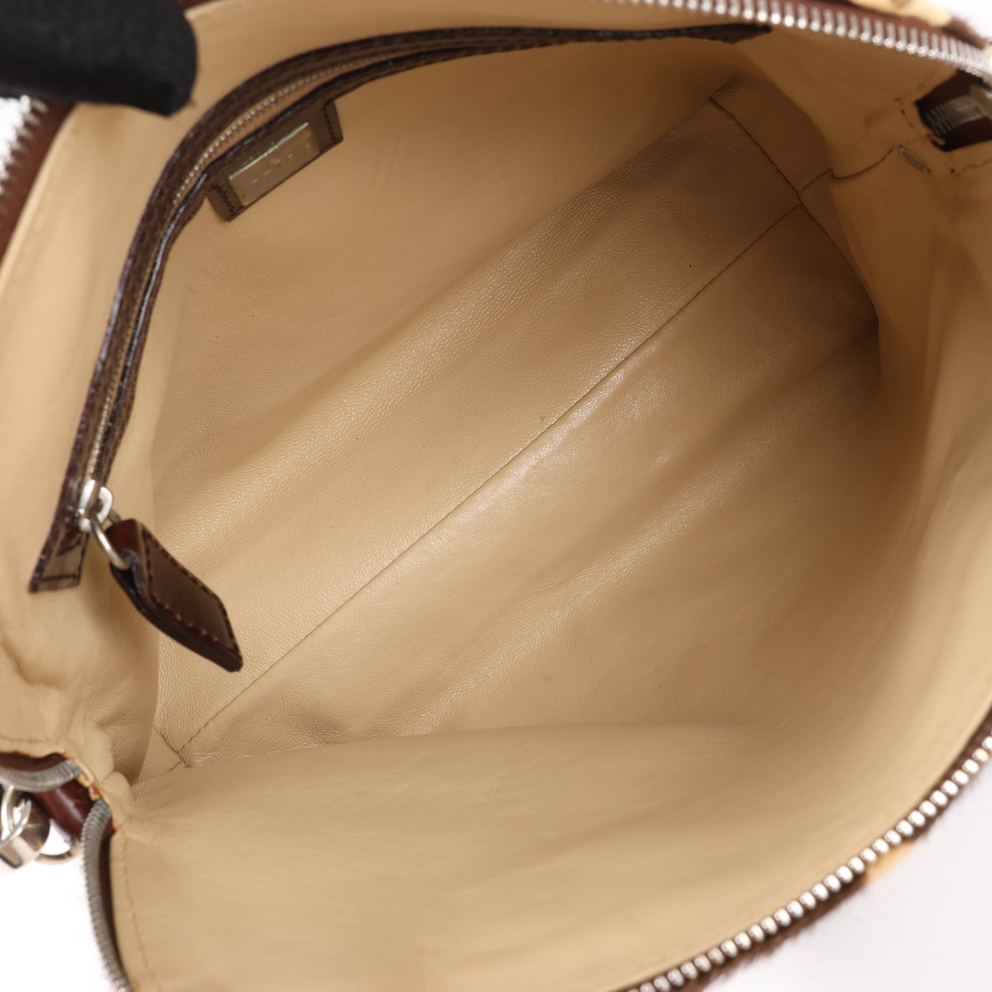 FENDI Giraffe Pony-Style Leather 2Way Handbag in Brown