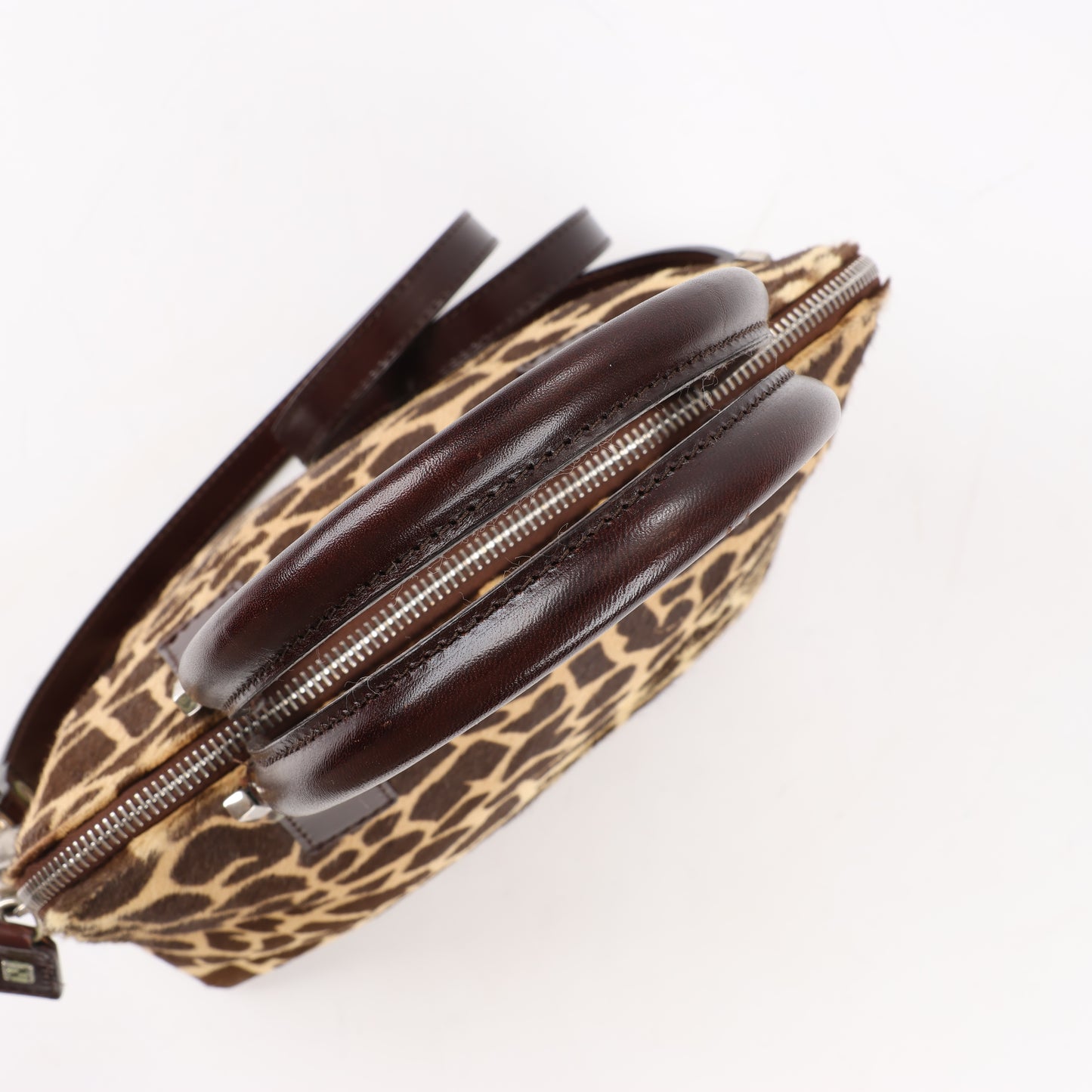 FENDI Giraffe Pony-Style Leather 2Way Handbag in Brown