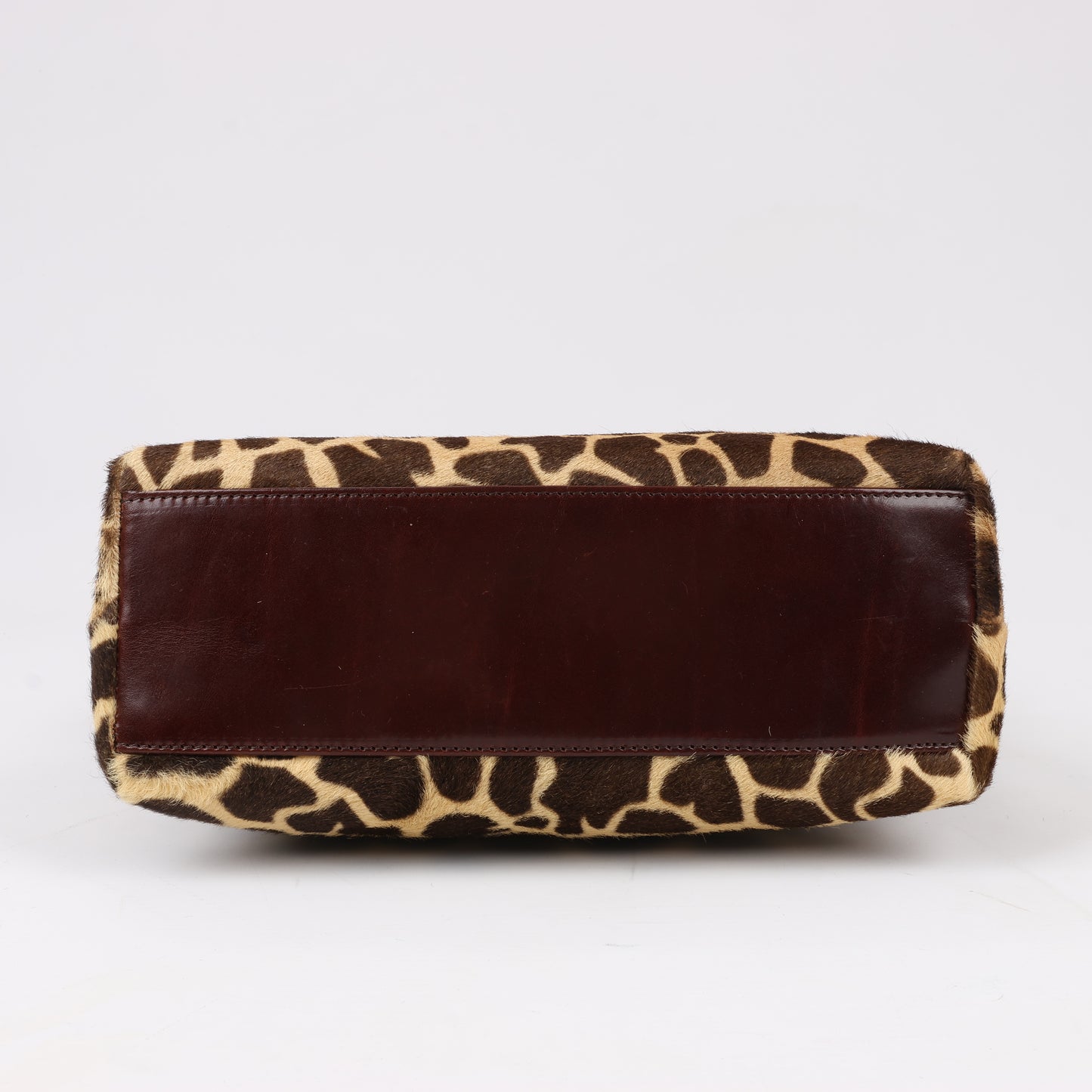 FENDI Giraffe Pony-Style Leather 2Way Handbag in Brown