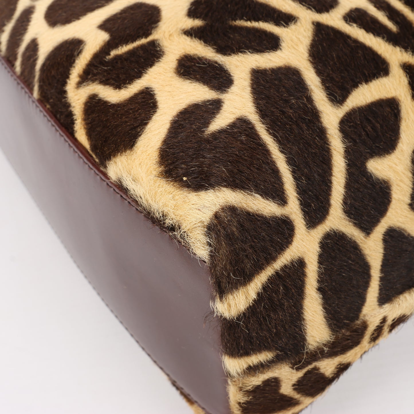 FENDI Giraffe Pony-Style Leather 2Way Handbag in Brown