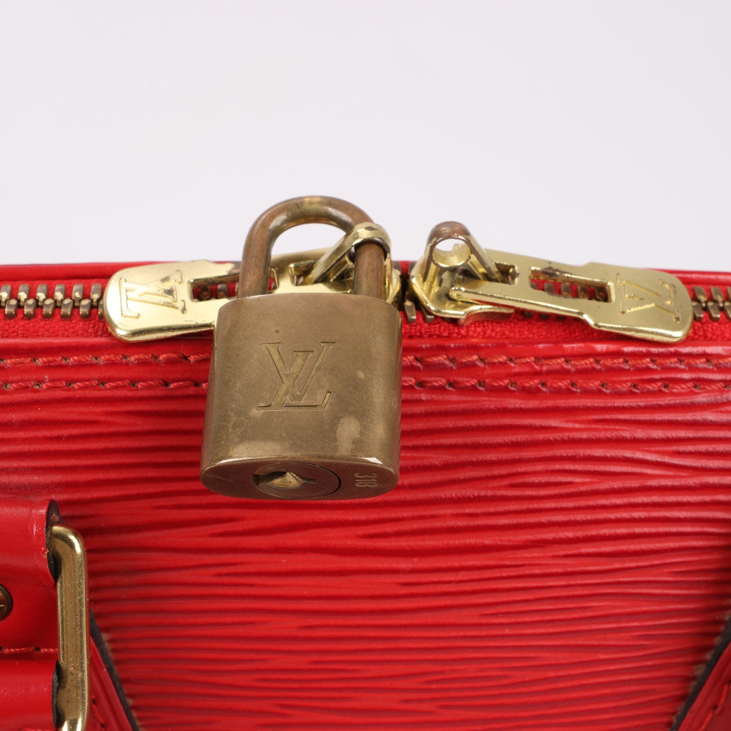 Louis Vuitton Epi Leather Alma PM Handbag in Red