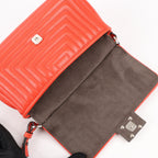 FENDI Double Micro Baguette Leather Chain Shoulder Bag in Red 8M0371