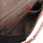 FENDI Double Micro Baguette Leather Chain Shoulder Bag in Red 8M0371