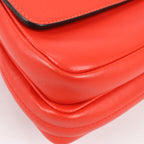 FENDI Double Micro Baguette Leather Chain Shoulder Bag in Red 8M0371