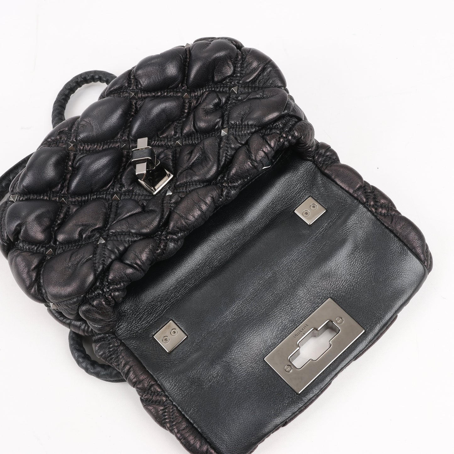 Petit sac à bandoulière Spikeme en cuir nappa Valentino Garavani noir