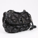 Valentino Garavani Nappa Small Spikeme Shoulder Bag in Black