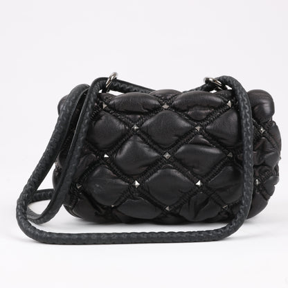 Valentino Garavani Nappa Small Spikeme Shoulder Bag in Black