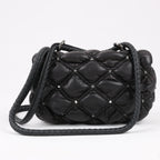 Valentino Garavani Nappa Small Spikeme Shoulder Bag in Black