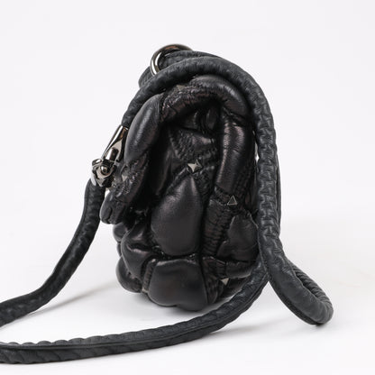 Valentino Garavani Nappa Small Spikeme Shoulder Bag in Black