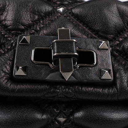 Valentino Garavani Nappa Small Spikeme Shoulder Bag in Black