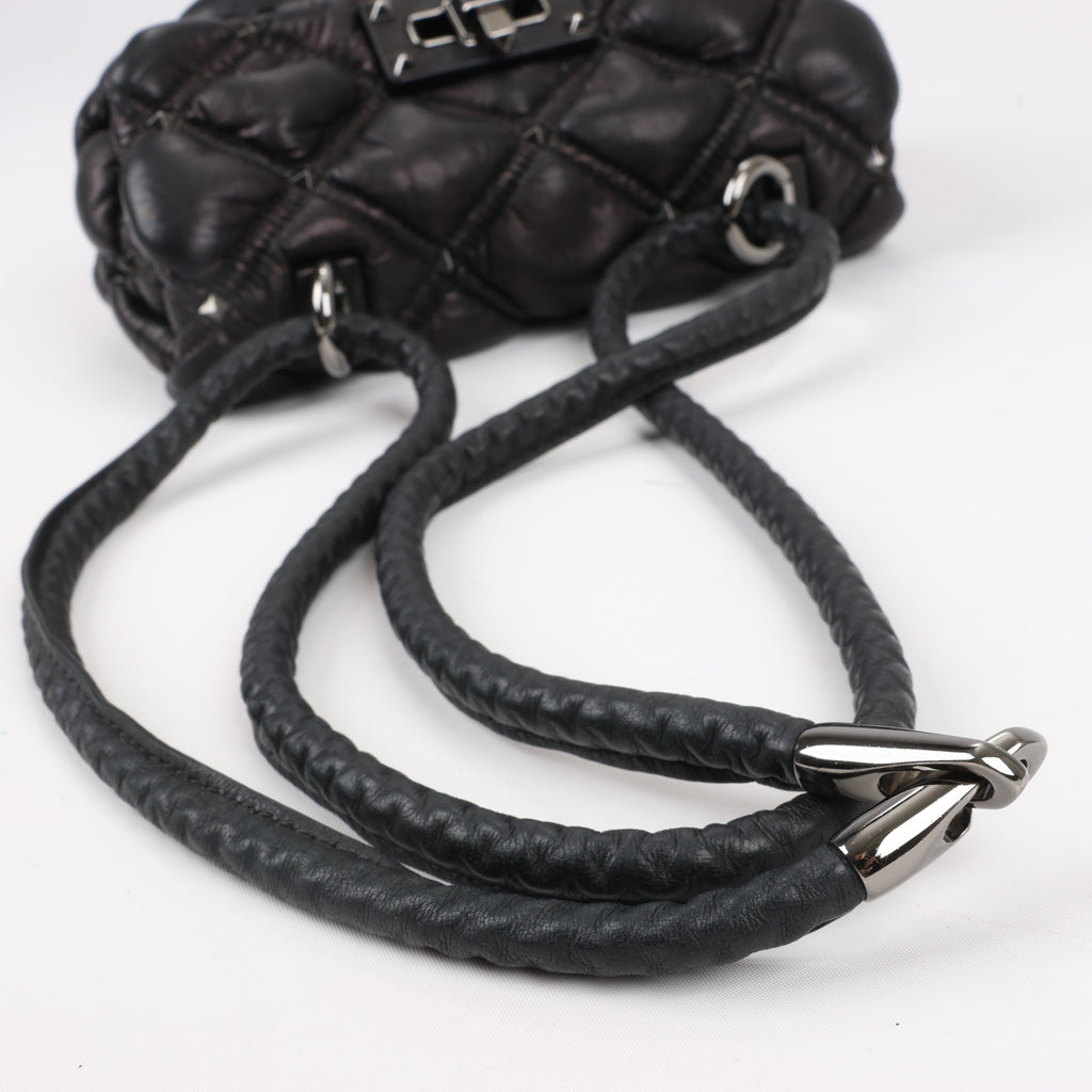 Valentino Garavani Nappa Small Spikeme Shoulder Bag in Black