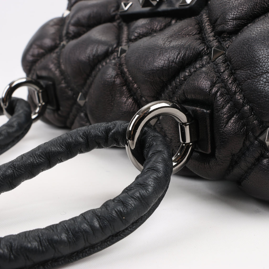 Valentino Garavani Nappa Small Spikeme Shoulder Bag in Black