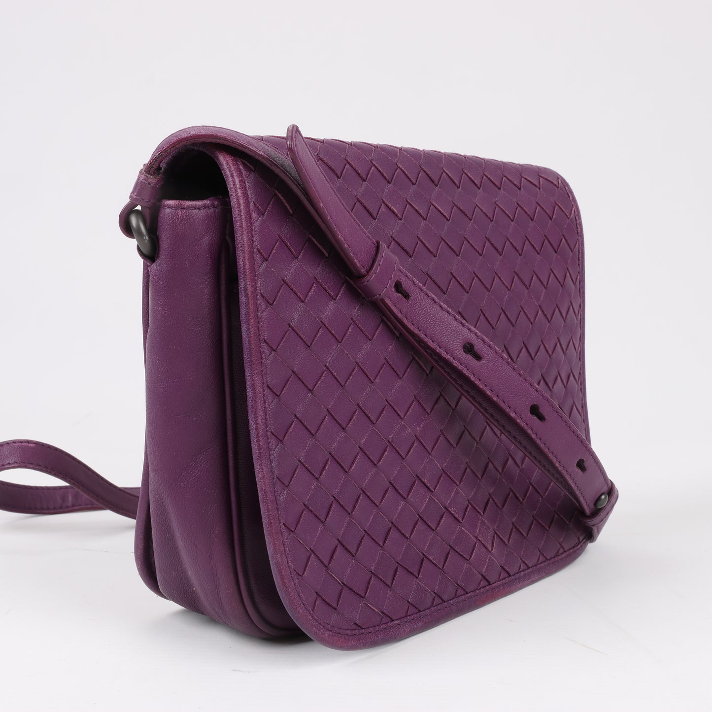 BOTTEGA VENETA Sac à bandoulière en cuir Intrecciato en violet