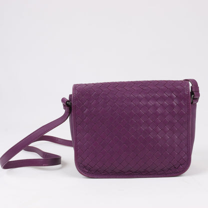 BOTTEGA VENETA Intrecciato Leather Shoulder Bag in Purple