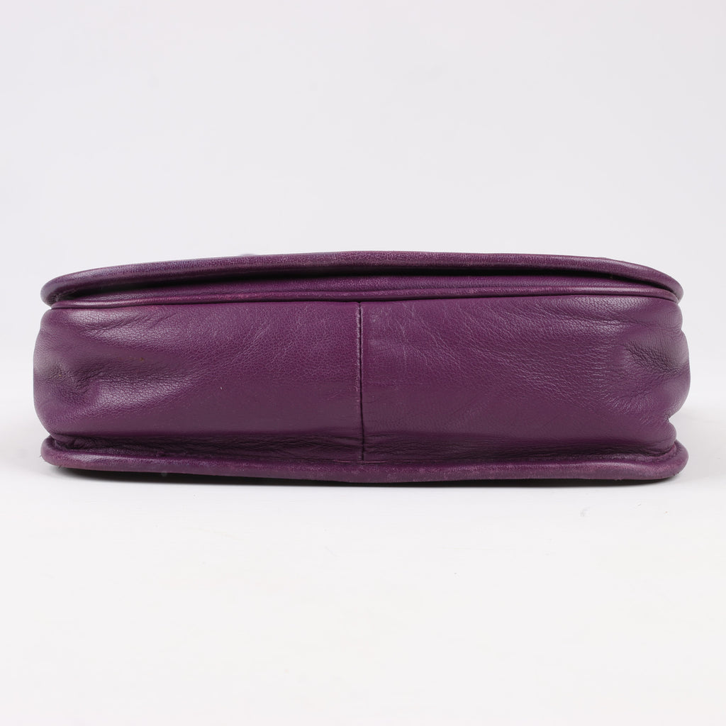 BOTTEGA VENETA Intrecciato Leather Shoulder Bag in Purple