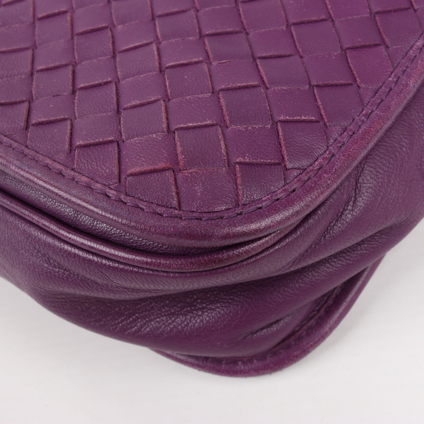 BOTTEGA VENETA Intrecciato Leather Shoulder Bag in Purple