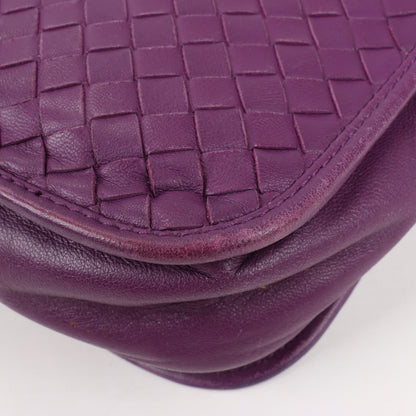 BOTTEGA VENETA Intrecciato Leather Shoulder Bag in Purple