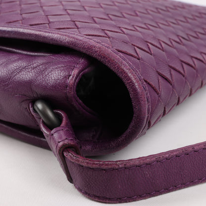 BOTTEGA VENETA Intrecciato Leather Shoulder Bag in Purple