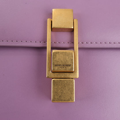 Saint Laurent Paris Carre Leather Shoulder bag in Purple