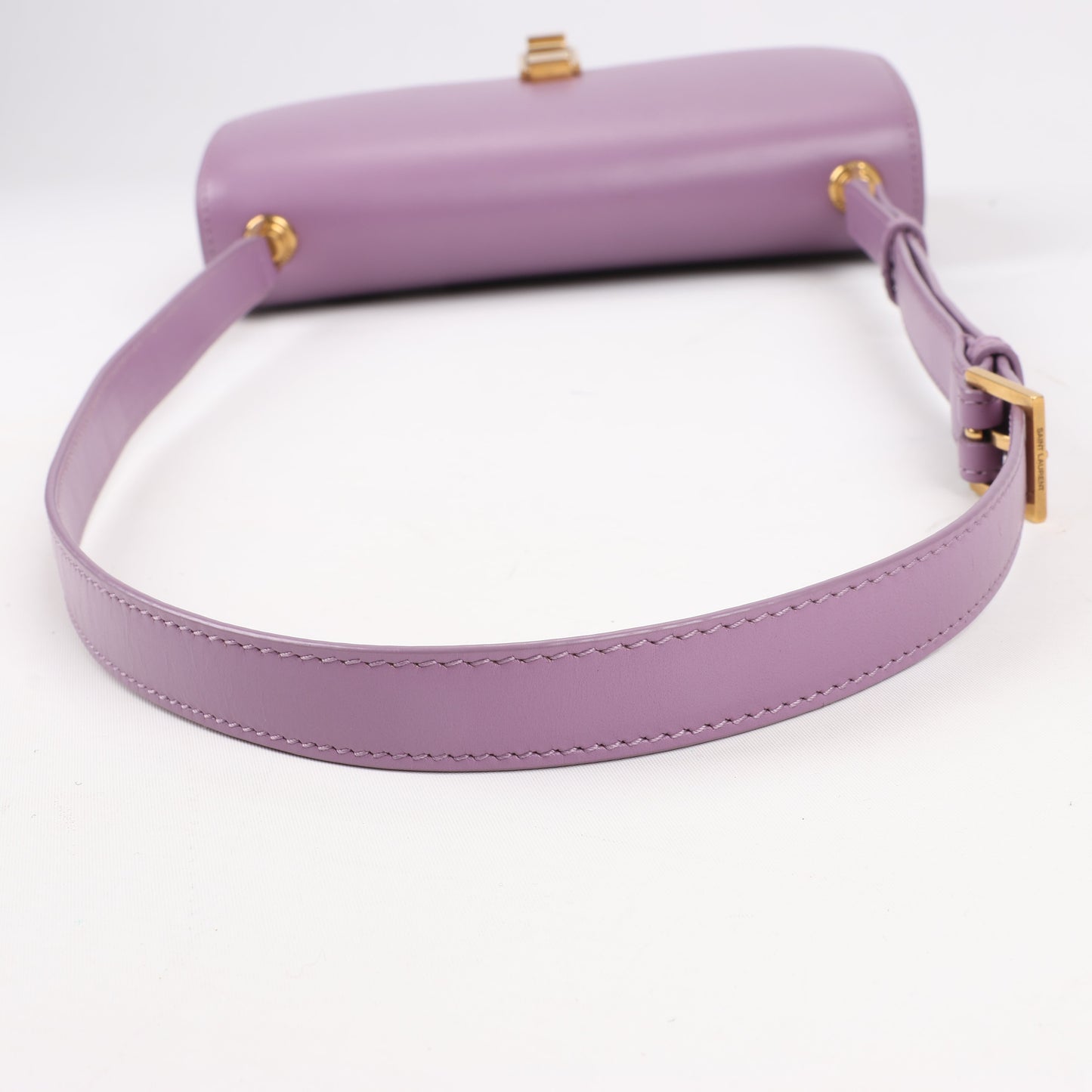 Saint Laurent Paris Carre Leather Shoulder bag in Purple
