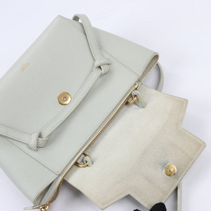 Sac ceinture CELINE Nano 2 voies en cuir de veau grainé, couleur menthe