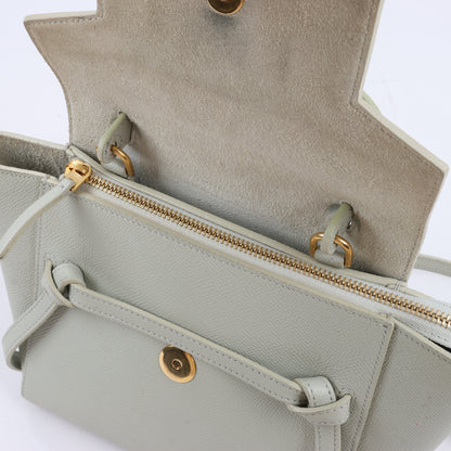 Sac ceinture CELINE Nano 2 voies en cuir de veau grainé, couleur menthe