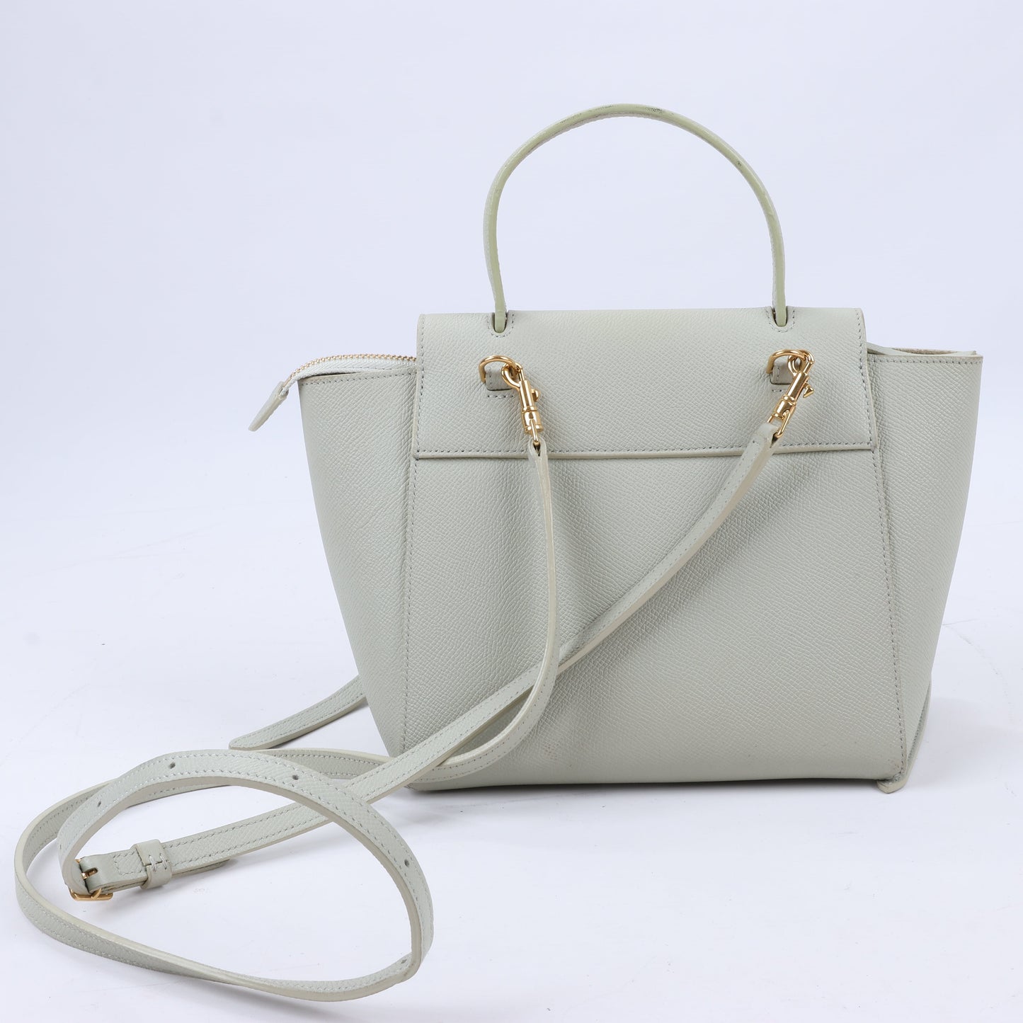 CELINE Belt Bag Grained Calfskin Nano 2Way Handbag in Mint