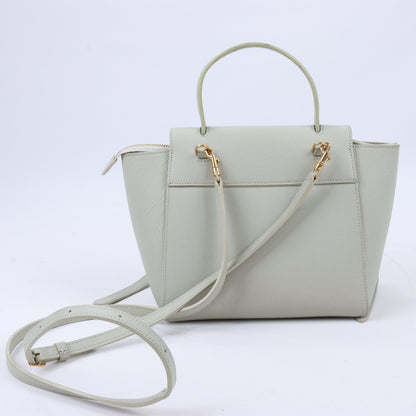 CELINE Belt Bag Grained Calfskin Nano 2Way Handbag in Mint