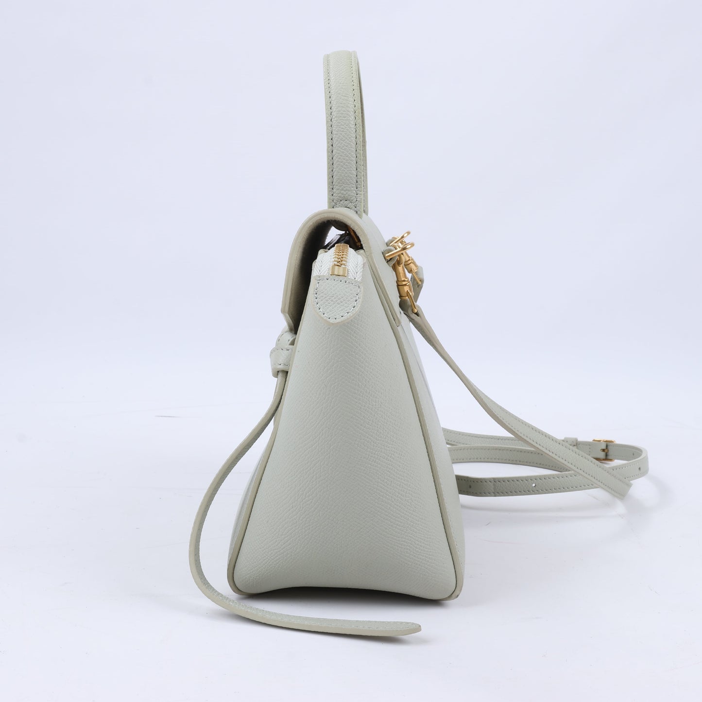 CELINE Belt Bag Grained Calfskin Nano 2Way Handbag in Mint