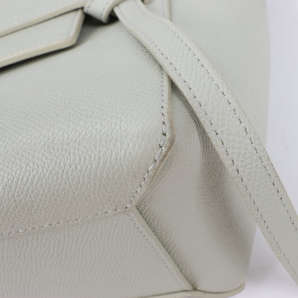 CELINE Belt Bag Grained Calfskin Nano 2Way Handbag in Mint
