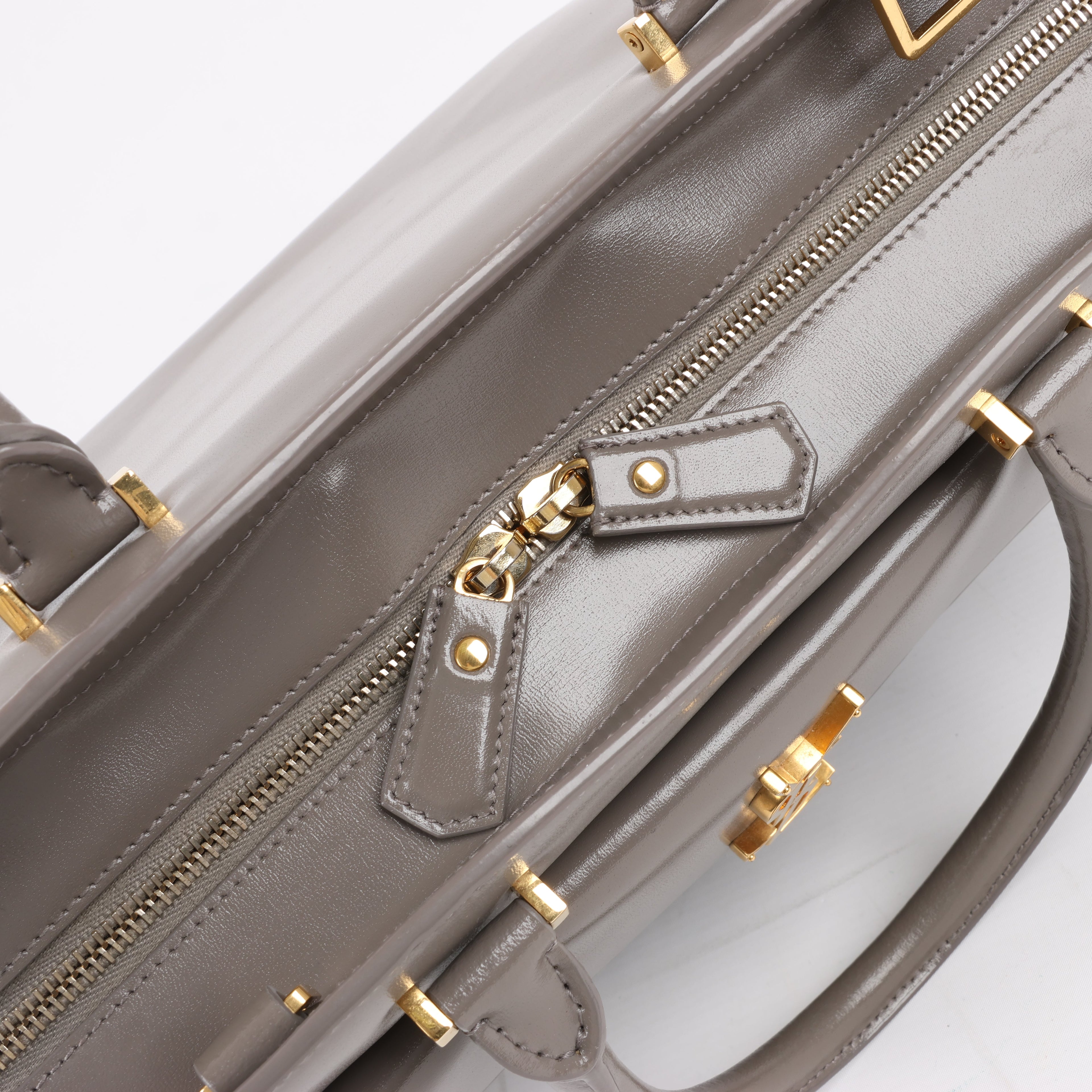 Saint Laurent Paris Uptown Leather Handbag in Gray 557653