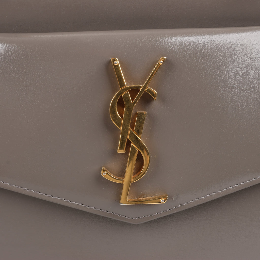 Saint Laurent Paris Uptown Leather Handbag in Gray 557653