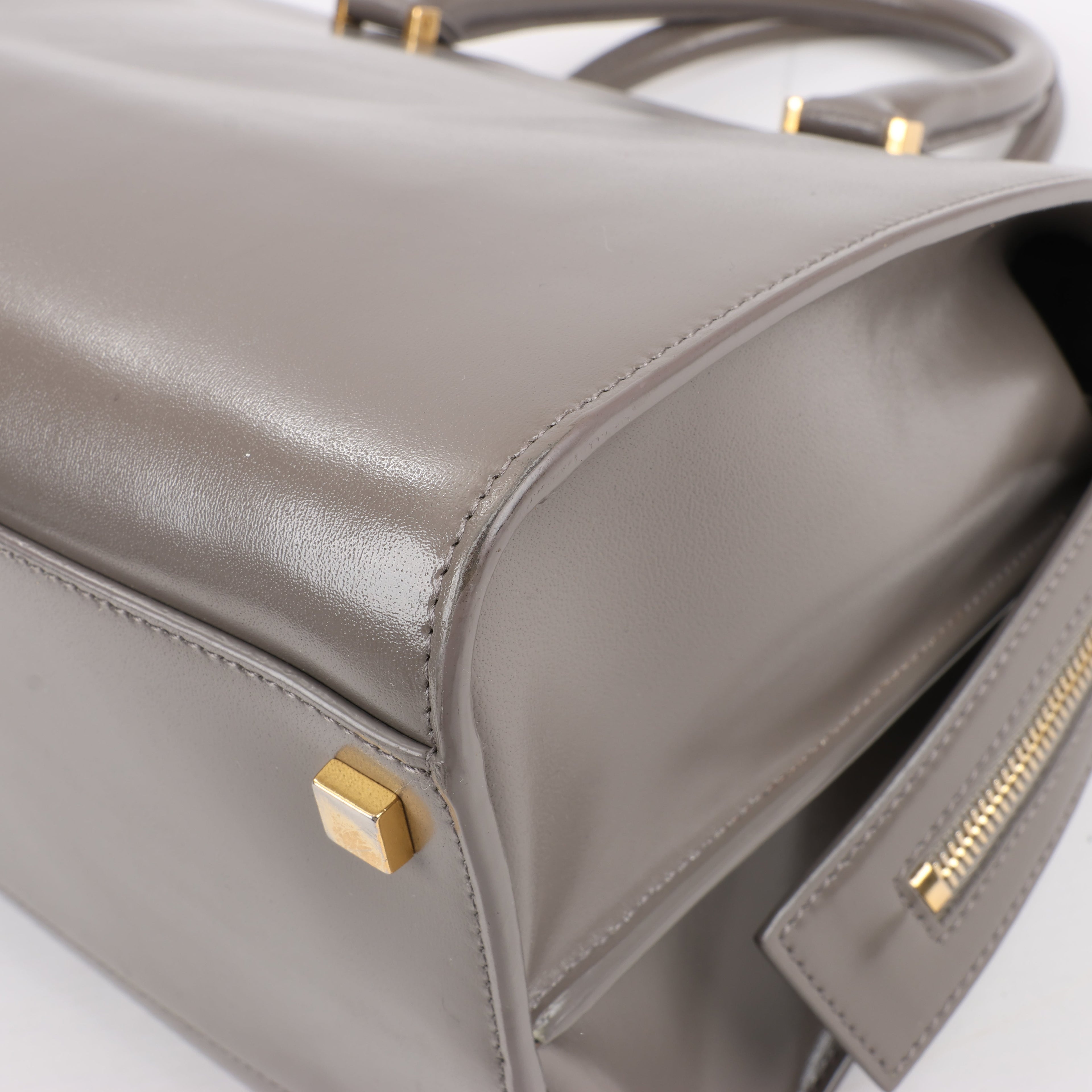 Saint Laurent Paris Uptown Leather Handbag in Gray 557653