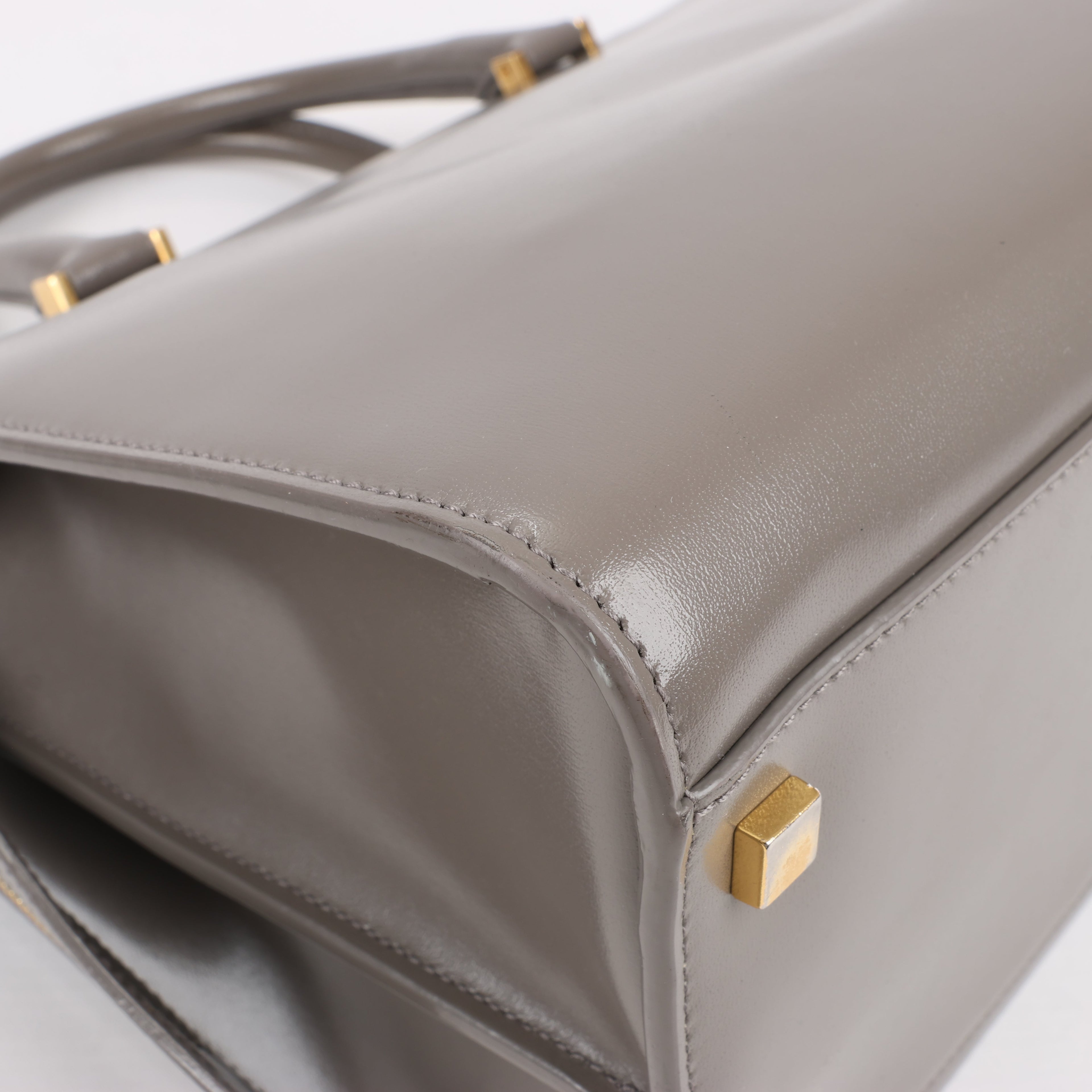 Saint Laurent Paris Uptown Leather Handbag in Gray 557653