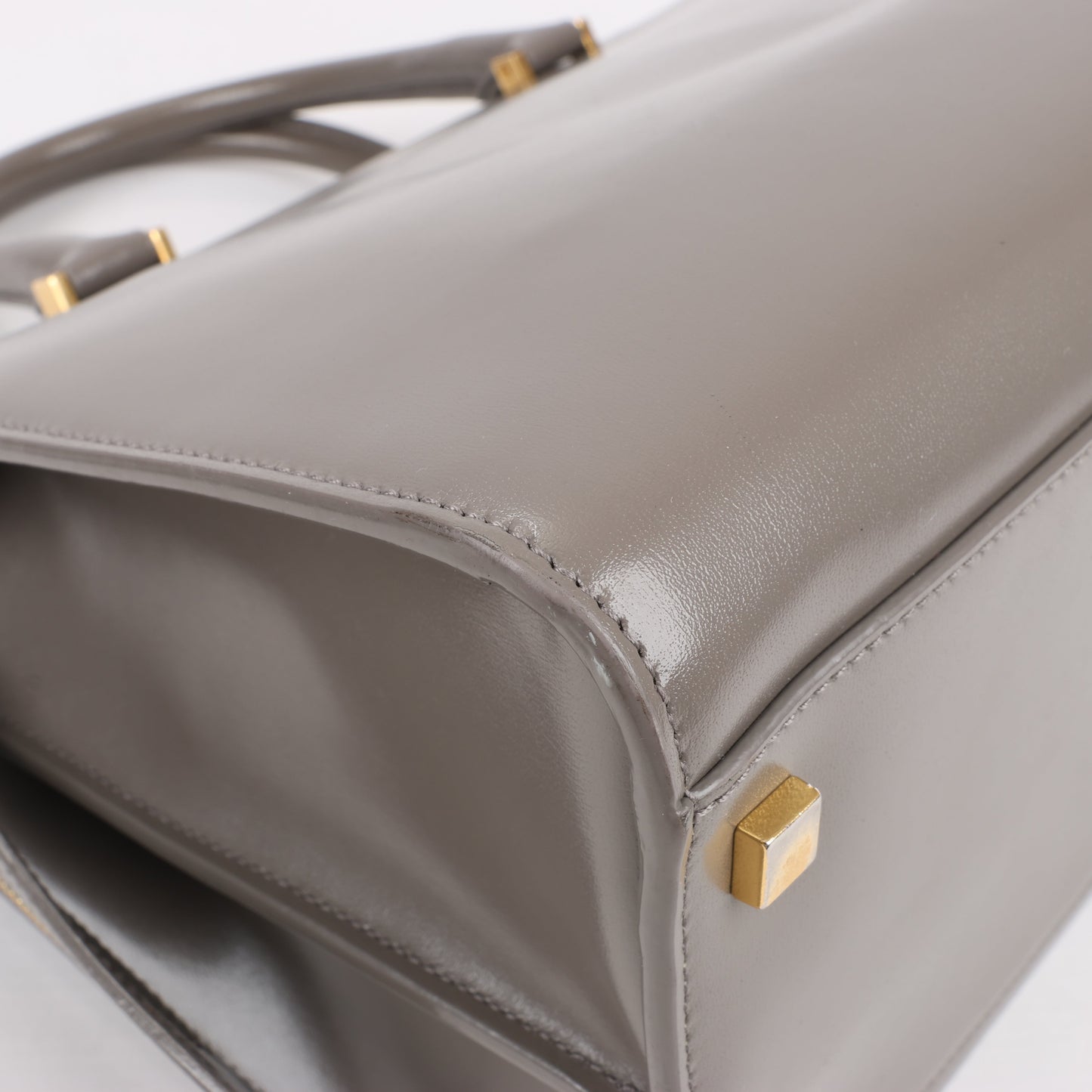 Saint Laurent Paris Uptown Leather Handbag in Gray 557653