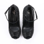Giuseppe Zanotti Swarovski Crystal No-Heel Platform Wedges - Size 38 EU