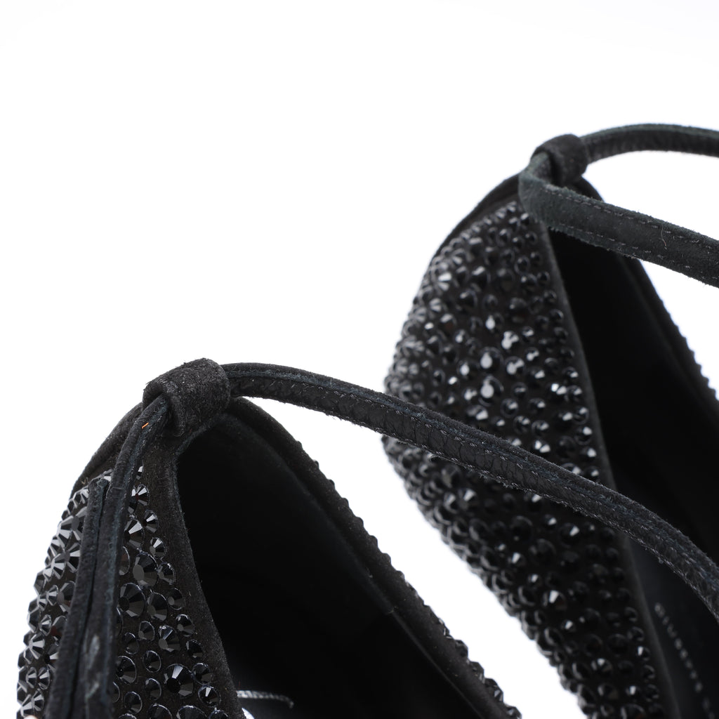 Giuseppe Zanotti Swarovski Crystal No-Heel Platform Wedges - Size 38 EU