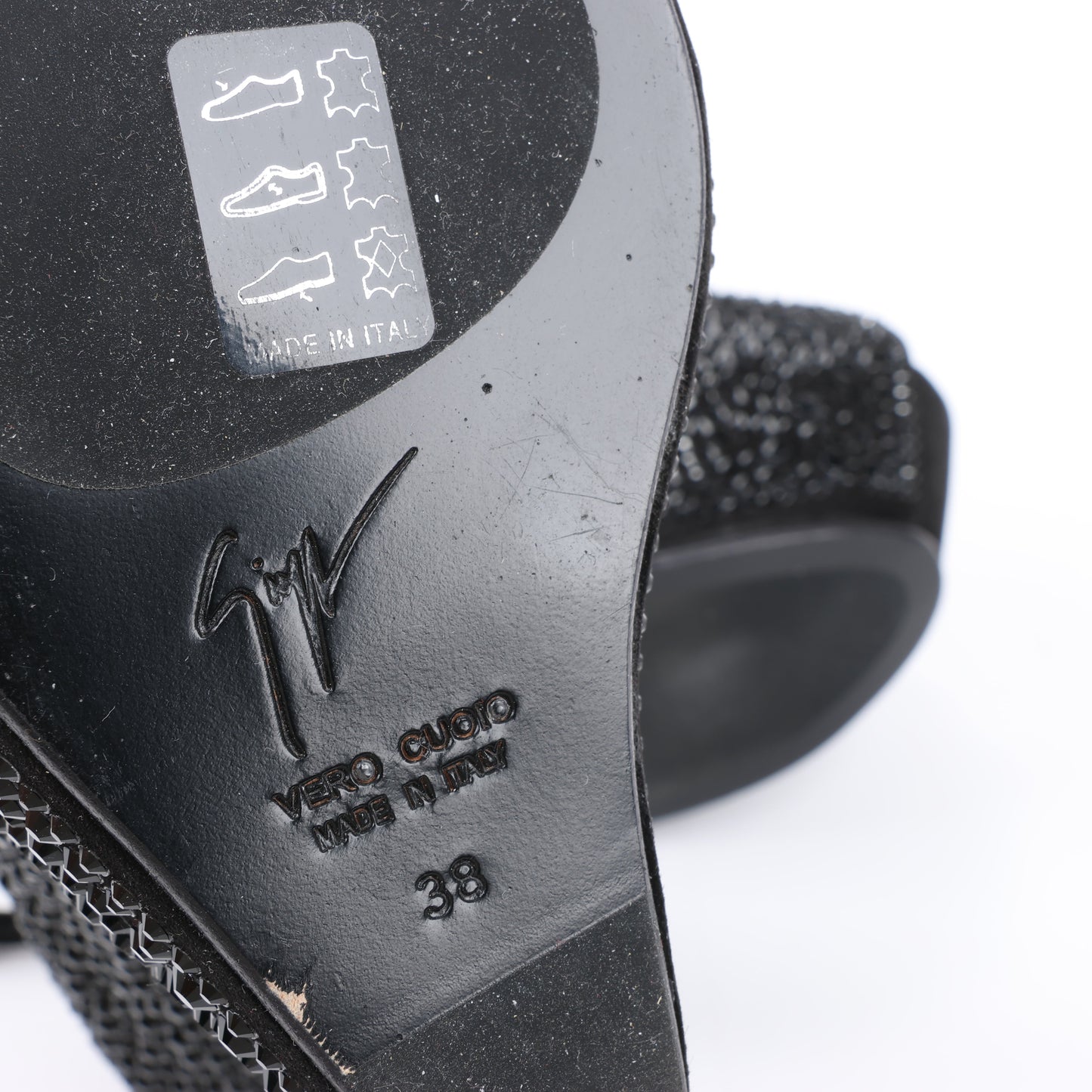 Escarpins compensés sans talon en cristal Swarovski Giuseppe Zanotti - Pointure 38 EU