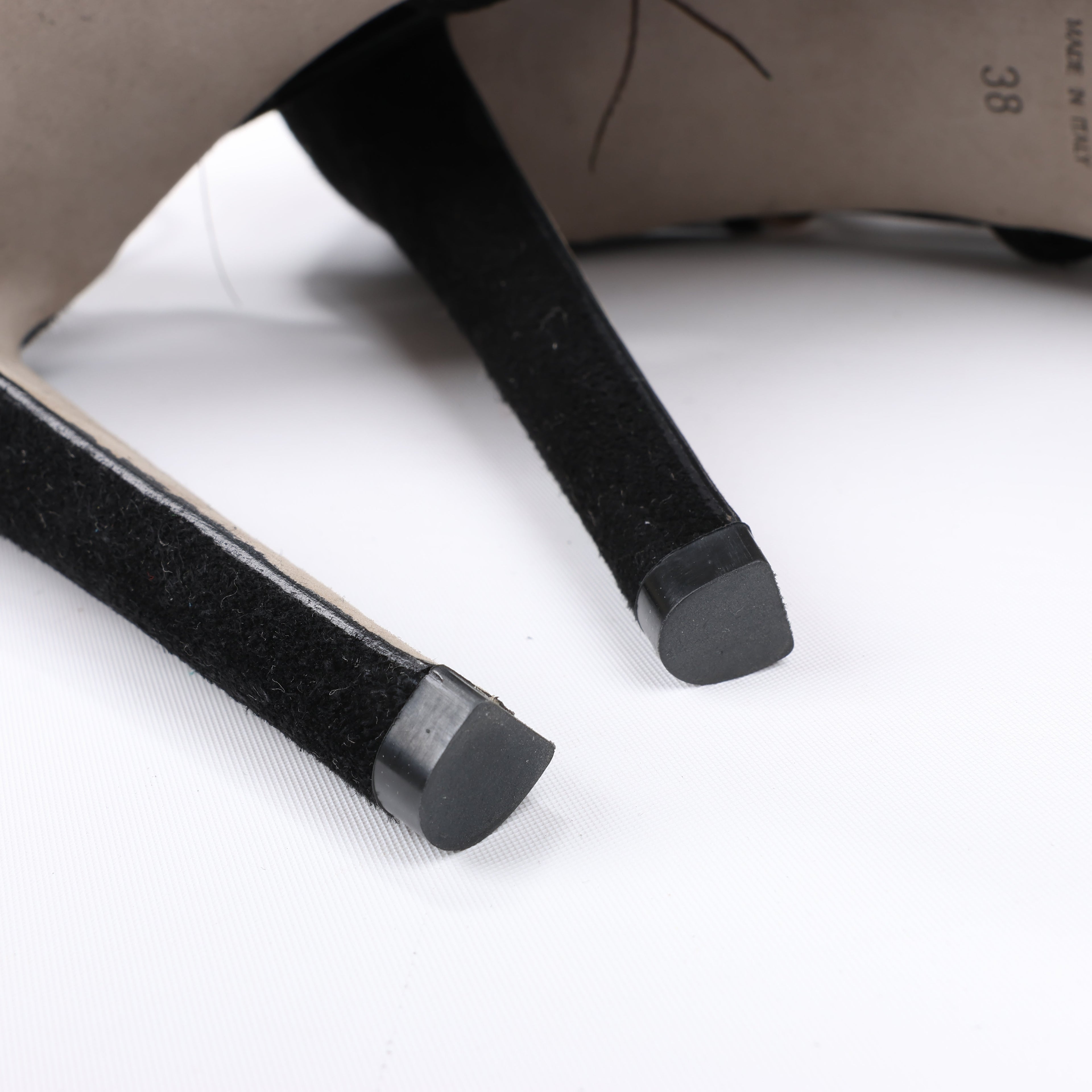 Sergio Rossi Black Suede Crystal And Peacock Embellished Platform Sandal Heels in Size 38 EU