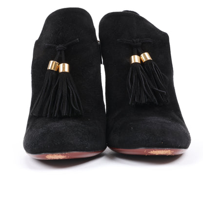Gucci Black Suede Tasseled Ankle Boots - Size 37.5 EU 298169