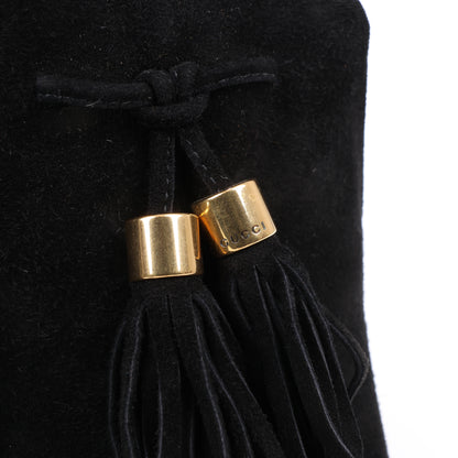 Bottines Gucci en daim noir à pampilles - Pointure 37,5 EU 298169