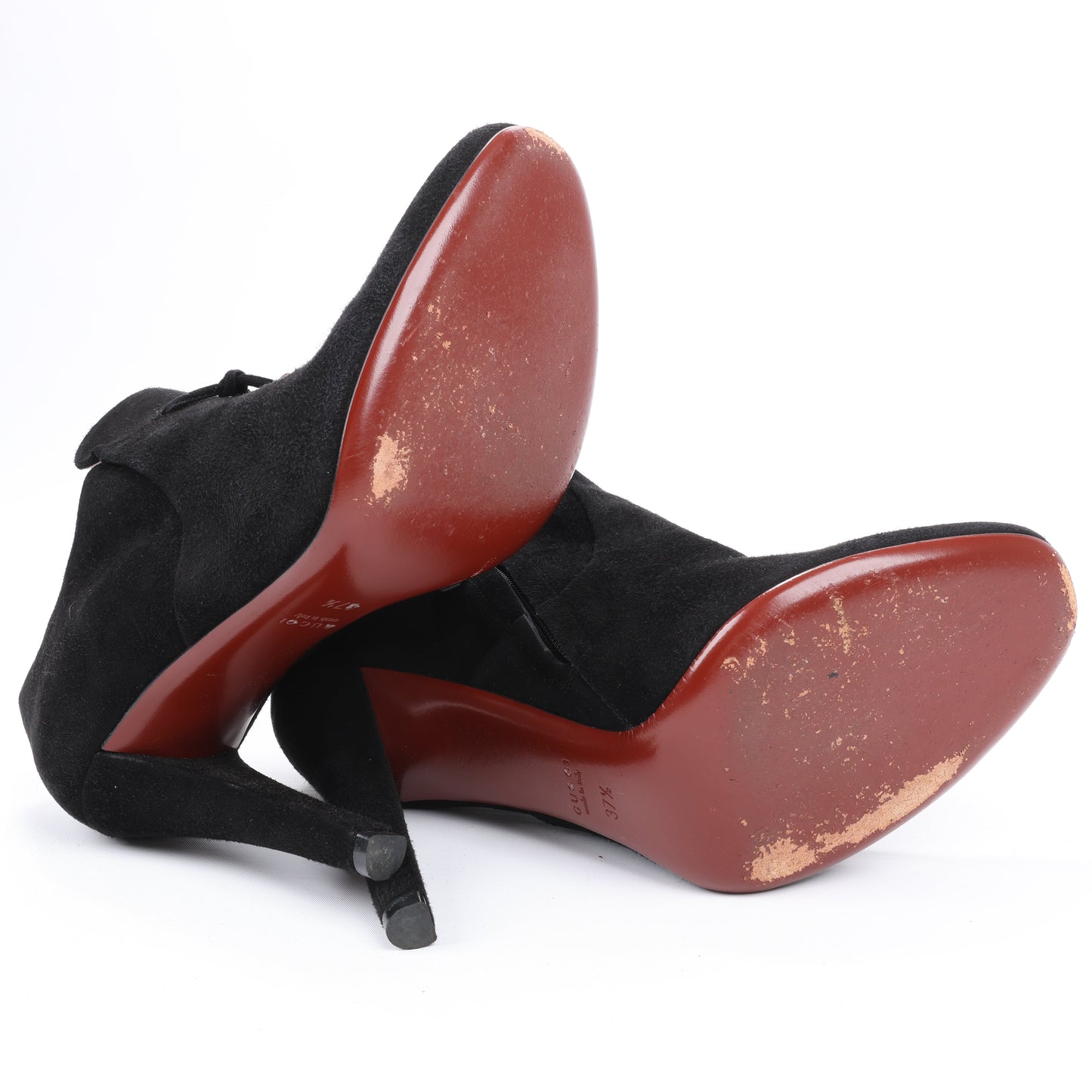 Gucci Black Suede Tasseled Ankle Boots - Size 37.5 EU 298169