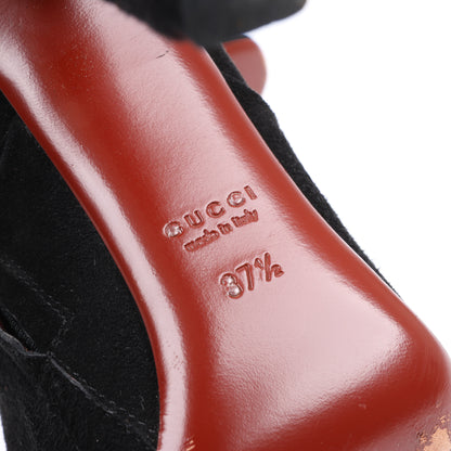 Gucci Black Suede Tasseled Ankle Boots - Size 37.5 EU 298169